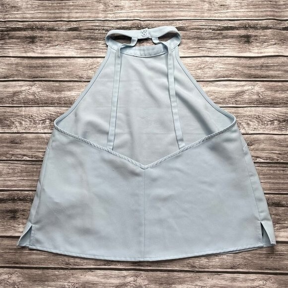 Forever 21 Halter Open Back Tank Top Button Closure Sheer Light Blue M Medium - Picture 4 of 12